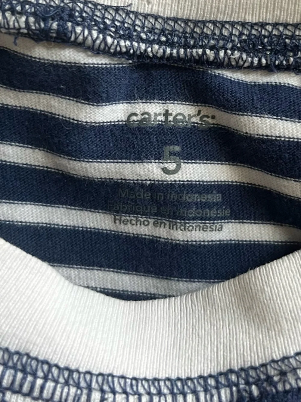 Carter's Navy & White Striped Dress with Pink Trim